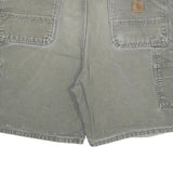 CARHARTT Mens Shorts Grey Casual Cotton Blend XL W38 Workwear Cargo Pockets