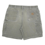 CARHARTT Mens Shorts Grey Casual Cotton Blend XL W38 Workwear Cargo Pockets