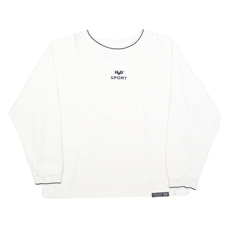 H20 SPORTSWEAR Womens White Crew Neck Sweatshirt L Casual Cotton Blend Top