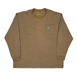 Carhartt Long Sleeve T-Shirt - XL Brown Cotton