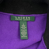 Ralph Lauren Striped 1/4 Zip - Small Purple Cotton