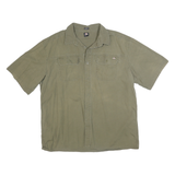 DICKIES Mens Green Cotton Blend Shirt XL Workwear Casual Button Pocket