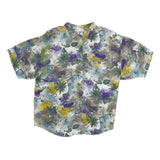 PIERRE FRANCLE Womens White Green Purple Yellow Abstract Print Shirt M