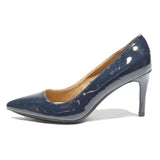 CALVIN KLEIN Womens Navy Blue Leather Pointed Toe Court Heels UK 5 Stylish