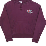 CHAMPION Womens Maroon Cotton Blend Hoodie S Classic Logo Sweatshirt