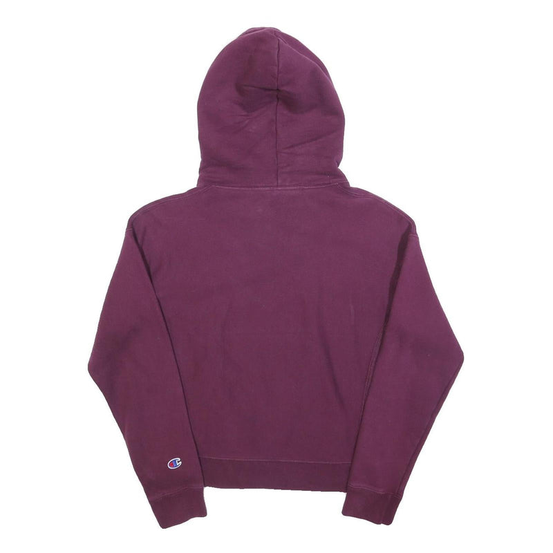 CHAMPION Womens Maroon Cotton Blend Hoodie S Classic Logo Sweatshirt