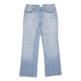 BLANC Womens Regular Light Blue Denim Straight Jeans W30 L28 Beaded Detail