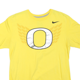 NIKE Mens Yellow Cotton Blend Graphic T-Shirt M Short Sleeve Crew Neck Sport