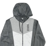 NIKE Mens Grey & Light Grey Full Zip Hoodie XS Polyester Blend Sportswear