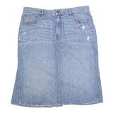 LAUREN RALPH LAUREN Womens Blue Denim Flare Knee Length Cotton Skirt L Stylish