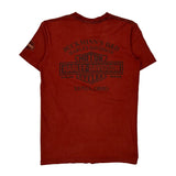 Harley Davidson Graphic T-Shirt - Small Red Cotton