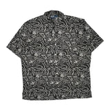 Clayton Polo By Ralph Lauren Graphic Short Sleeve Shirt - Large Black Cotton