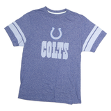 MAJESTIC Mens Blue Colts Graphic T-Shirt L Short Sleeve Crew Neck Sports