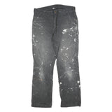 DICKIES Mens Cotton Blend Black Regular Straight Trousers W34 L32 Workwear