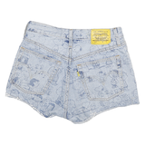 LEVI'S Womens Light Blue Denim Casual Shorts M W26 Peanuts Print Relaxed