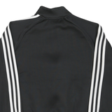 ADIDAS Mens Black White Track Jacket S Polyester Plain Sportswear Casual Zip