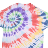 HANES Mens Multicolour Tie Dye T-Shirt L Short Sleeve Crew Neck Funky Summer