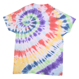 HANES Mens Multicolour Tie Dye T-Shirt L Short Sleeve Crew Neck Funky Summer