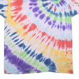HANES Mens Multicolour Tie Dye T-Shirt L Short Sleeve Crew Neck Funky Summer