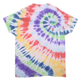 HANES Mens Multicolour Tie Dye T-Shirt L Short Sleeve Crew Neck Funky Summer