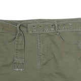 RSQ Womens Green Cotton Blend Mini Skirt Belted Casual Stretch M