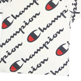 CHAMPION Mens White Black & Red Graphic T-Shirt L Short Sleeve Crew Neck Logo