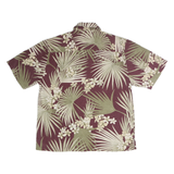 JAMAICA JAXX Mens Maroon & Beige Floral Cotton Shirt M Casual Beachwear