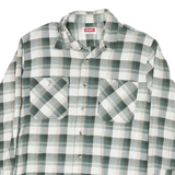 WRANGLER Mens Green & Cream Check Shirt M Casual Cotton Blend Long Sleeve Button