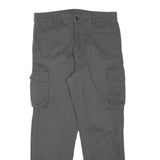 Mens Regular Fit Grey Cotton Blend Cargo Trousers W33 L29 Zip Closure Casual