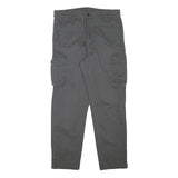 Mens Regular Fit Grey Cotton Blend Cargo Trousers W33 L29 Zip Closure Casual