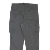 Mens Regular Fit Grey Cotton Blend Cargo Trousers W33 L29 Zip Closure Casual