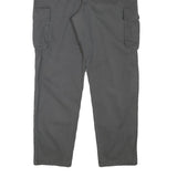 Mens Regular Fit Grey Cotton Blend Cargo Trousers W33 L29 Zip Closure Casual