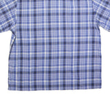 POLO RALPH LAUREN Mens Blue & White Check Shirt L Short Sleeve Cotton Blend
