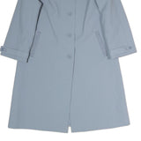 Womens Blue Button Jacket M Cotton Blend Plain Classic Stylish