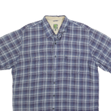 TIMBERLAND Mens Blue & White Checked Short Sleeve Shirt L Casual Summer Comfort