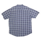 TIMBERLAND Mens Blue & White Checked Short Sleeve Shirt L Casual Summer Comfort