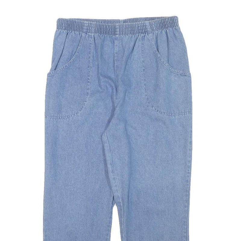 CASCADE Womens Jeans Blue Relaxed Straight Denim Light W29 L25 Elastic Waistband