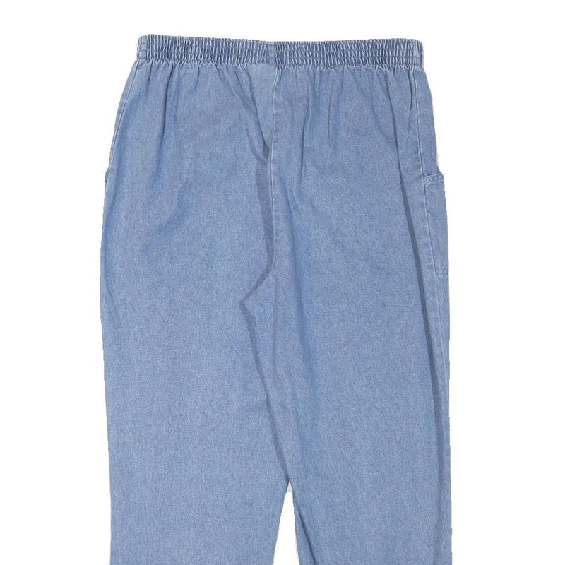 CASCADE Womens Jeans Blue Relaxed Straight Denim Light W29 L25 Elastic Waistband