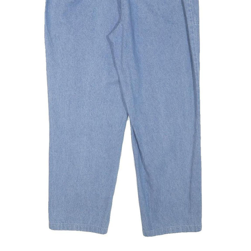 CASCADE Womens Jeans Blue Relaxed Straight Denim Light W29 L25 Elastic Waistband