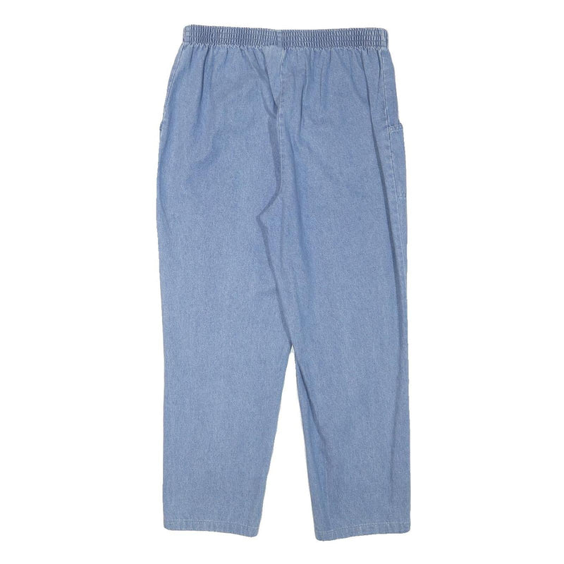 CASCADE Womens Jeans Blue Relaxed Straight Denim Light W29 L25 Elastic Waistband