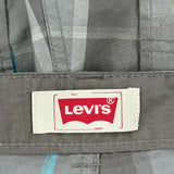 Levis Checked Cargo Shorts - 30W 12L Grey Cotton Blend