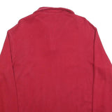 POLO RALPH LAUREN Mens Red Pattern Jumper Quarter Zip Cotton Blend L Polo Horse