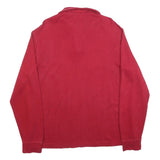 POLO RALPH LAUREN Mens Red Pattern Jumper Quarter Zip Cotton Blend L Polo Horse
