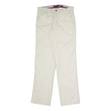 TOMMY HILFIGER Mens Cotton Blend Beige Regular Fit Straight Leg Trousers W32 L32