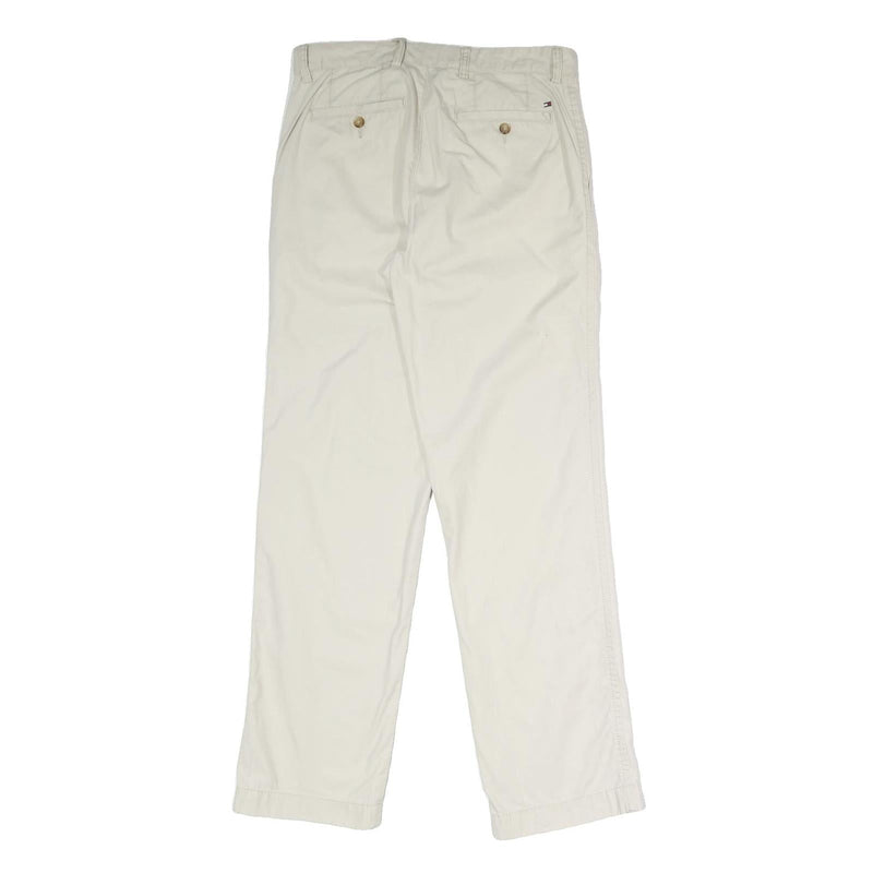 TOMMY HILFIGER Mens Cotton Blend Beige Regular Fit Straight Leg Trousers W32 L32
