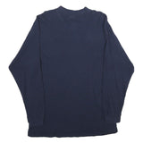 LOUIE CLOTHING Mens Navy Plain Pullover Cotton Jumper L Zip Neck