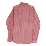 NAUTICA Mens Red & White Stripe Cotton Blend Shirt S Classic Fit Long Sleeve