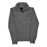 Polo By Ralph Lauren 1/4 Zip - Large Gray Cotton