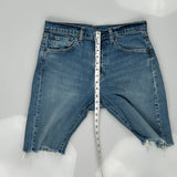 505 Levis Denim Shorts - 32W 10L Blue Cotton