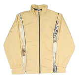 AUTHENTIC KLEIN Womens Yellow Animal Print Zip Jacket M Polyester Blend